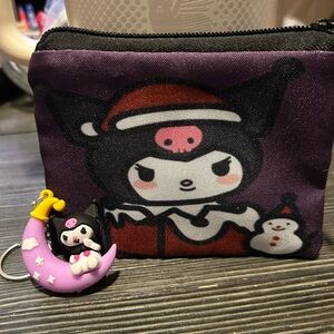 Hello Kitty Kuromi keychain and pouch
